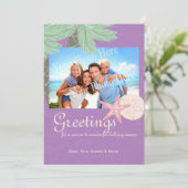 Carte de vœux festive de vacances à la plage (Debout devant)