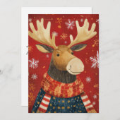 Carte de voeux Festive Elk de Noël (Devant / Derrière)