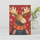 Carte de voeux Festive Elk de Noël (Debout devant)