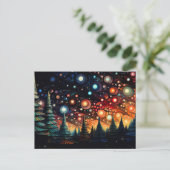 Carte de voeux Festive et abstraite Arbre de Noël (Debout devant)