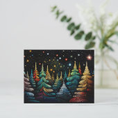 Carte de voeux Festive et abstraite Arbre de Noël (Debout devant)