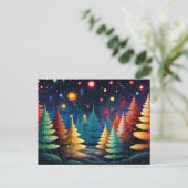 Carte de voeux Festive et élégante Arbre de Noël (Debout devant)