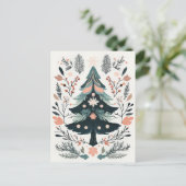 Carte de voeux Festive et nordique Arbre de Noël (Debout devant)