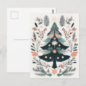 Carte de voeux Festive et nordique Arbre de Noël (Devant / Derrière)