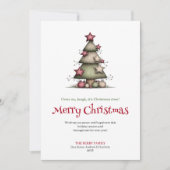 Carte de vœux festive et originale avec arbre impr (Devant)
