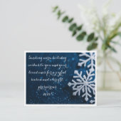 Carte de vœux festive flocon de neige hivernal sci (Debout devant)