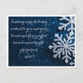 Carte de vœux festive flocon de neige hivernal sci (Devant)