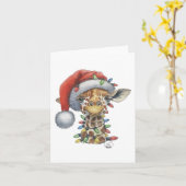 Carte de vœux festive girafe (Fleur jaune)
