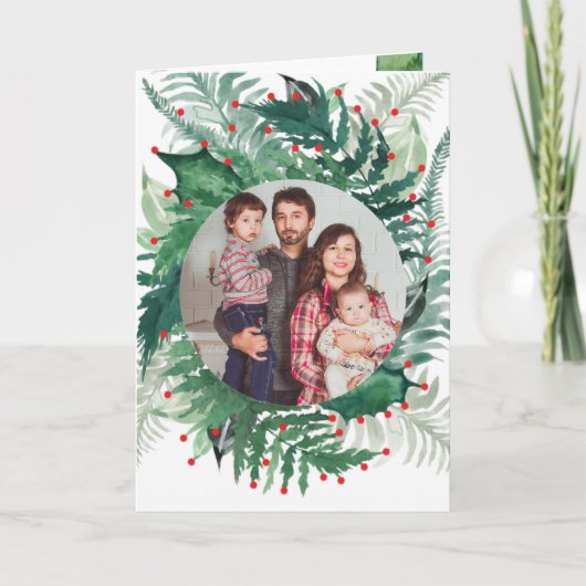 Carte de voeux Festive Green Red Christmas Holiday (Devant)
