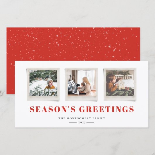 Carte de vœux festive Instantané Sentiments Joyeux (Devant / Derrière)