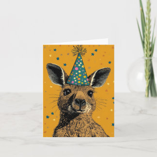 Carte de vœux festive kangourou – Joyeux Anniversa