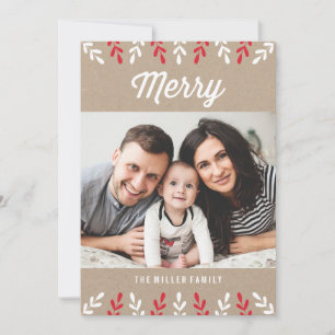 Carte de vœux festive Kraft Photo de vacances