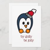 Carte de vœux festive manchot (Devant / Derrière)