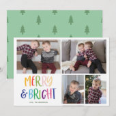 Carte de vœux festive Merry and Bright (Devant / Derrière)