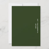 Carte de vœux festive Minimal PEACE | Vert forêt (Dos)
