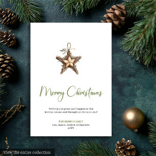 Carte de vœux festive minimaliste botanique Boho C