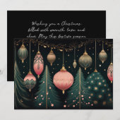Carte de voeux Festive Noël Baubles (Devant / Derrière)