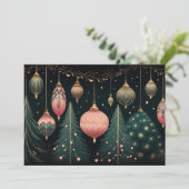 Carte de voeux Festive Noël Baubles (Debout devant)