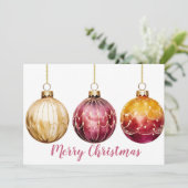 Carte de voeux Festive Noël Baubles (Debout devant)