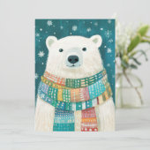 Carte de voeux Festive Ours Polaire de Noël (Debout devant)