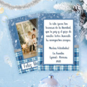 Carte de vœux festive plate élégante bleue de Noël