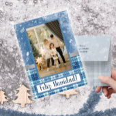 Carte de vœux festive plate élégante bleue de Noël