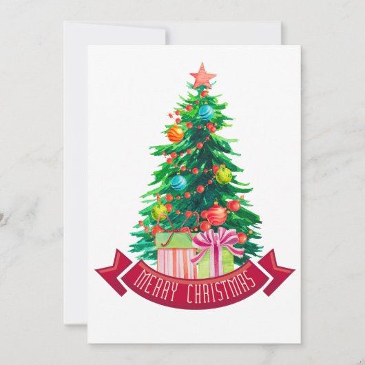 Carte de vœux festive pour décorer l'arbre (Devant)