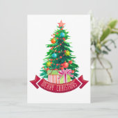 Carte de vœux festive pour décorer l'arbre (Debout devant)