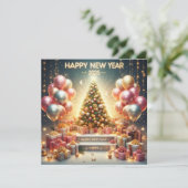 Carte de vœux festive pour le Nouvel An 2025 (Debout devant)