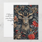 Carte de voeux Festive Reindeer de Noël (Devant / Derrière)