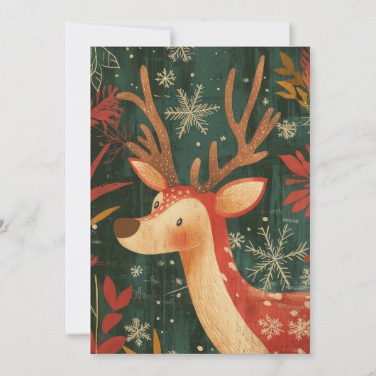 Carte de voeux Festive Reindeer de Noël (Devant)