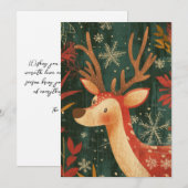 Carte de voeux Festive Reindeer de Noël (Devant / Derrière)