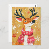 Carte de voeux Festive Reindeer de Noël (Devant / Derrière)