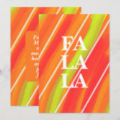 Carte de vœux festive verte et orange vibrante Fa  (Devant / Derrière)
