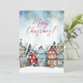 Carte de voeux Festive Watercolor Noël (Debout devant)