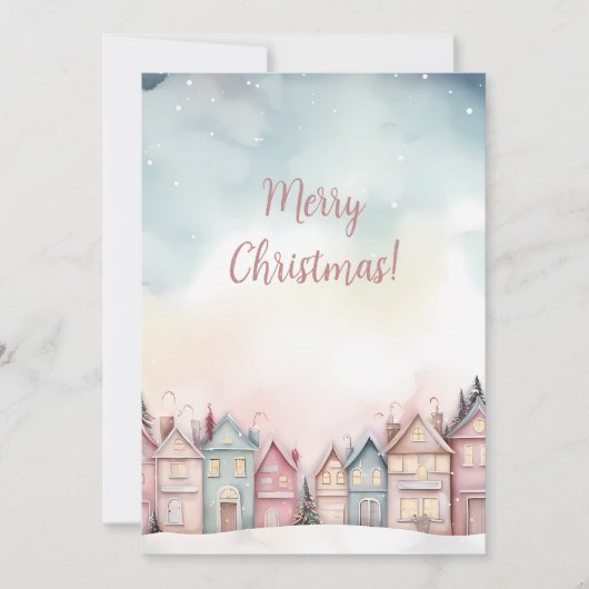 Carte de voeux Festive Watercolor Noël (Devant)