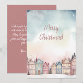 Carte de voeux Festive Watercolor Noël (Devant / Derrière)