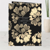 Carte de voeux Fête des Mères Fleur Noire et Beige (Dos)
