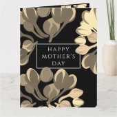 Carte de voeux Fête des Mères Fleur Noire et Beige (Devant)