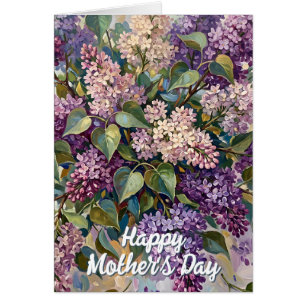 Carte de vœux Fête des Mères Fleurs de Lilas