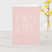 Carte de vœux Fête des mères -Je t'aime + que papa (Fleur jaune)
