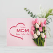 Carte de voeux Fête des Mères Rose (Debout devant)