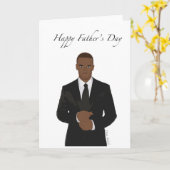 Carte de voeux Fête des pères afro-américaine (Fleur jaune)