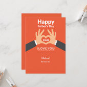 Carte de voeux fête des pères Love (Devant/Arrière en situation)