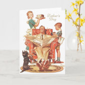 Carte de voeux Fête des pères vintage (Fleur jaune)