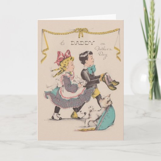 Carte de voeux Fête des pères vintage (Devant)