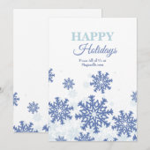Carte de vœux Fêtes Flocons (Devant / Derrière)