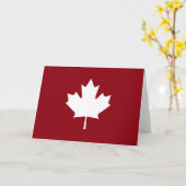 Carte de voeux Feuille d'érable du Canada - Blanc (Fleur jaune)