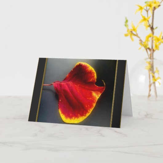 Carte de vœux Feuilles d'automne (Fleur jaune)