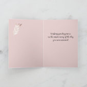 Carte de vœux feuilles d'or rose pour anniversaire (Intérieur)